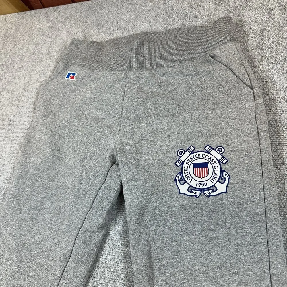 Russell Athletic US Coast Guard Gray Jogger Sweatpants Adult Small Pockets